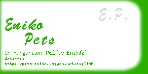 eniko pets business card